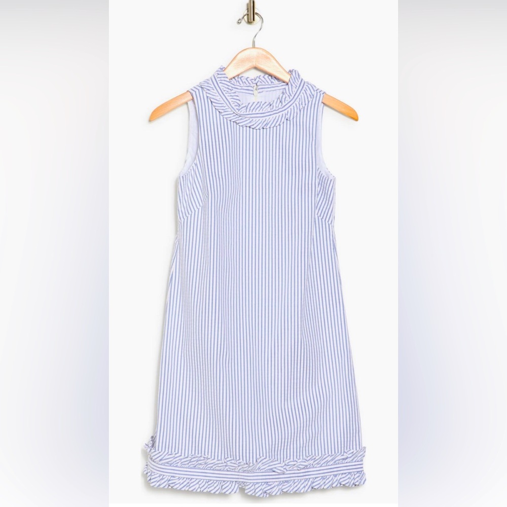 Eliza J Blue & White Striped Sleeveless Dress, Size 10